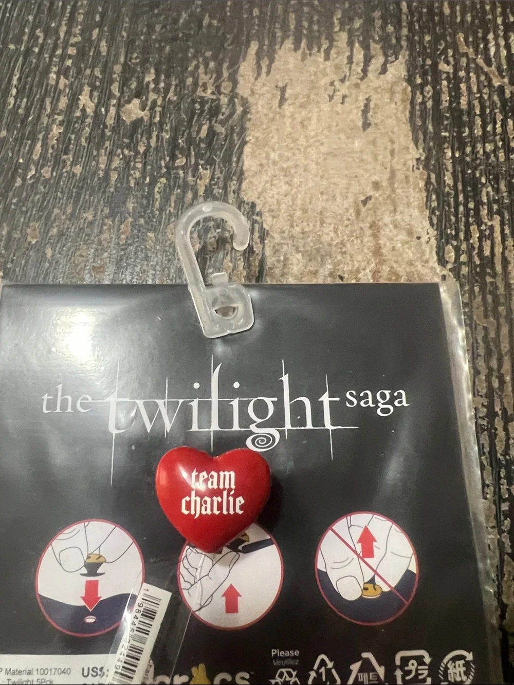 Twilight ,  Crocs ,  ‘Team Charlie' Red Heart Jibbitz - Official Merchandise